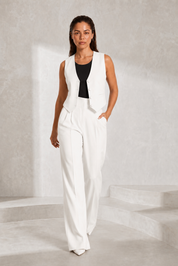 Ensemble gilet col V pantalon large | Lounelle Paris
