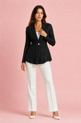 Casaco blazer texturado ajustado