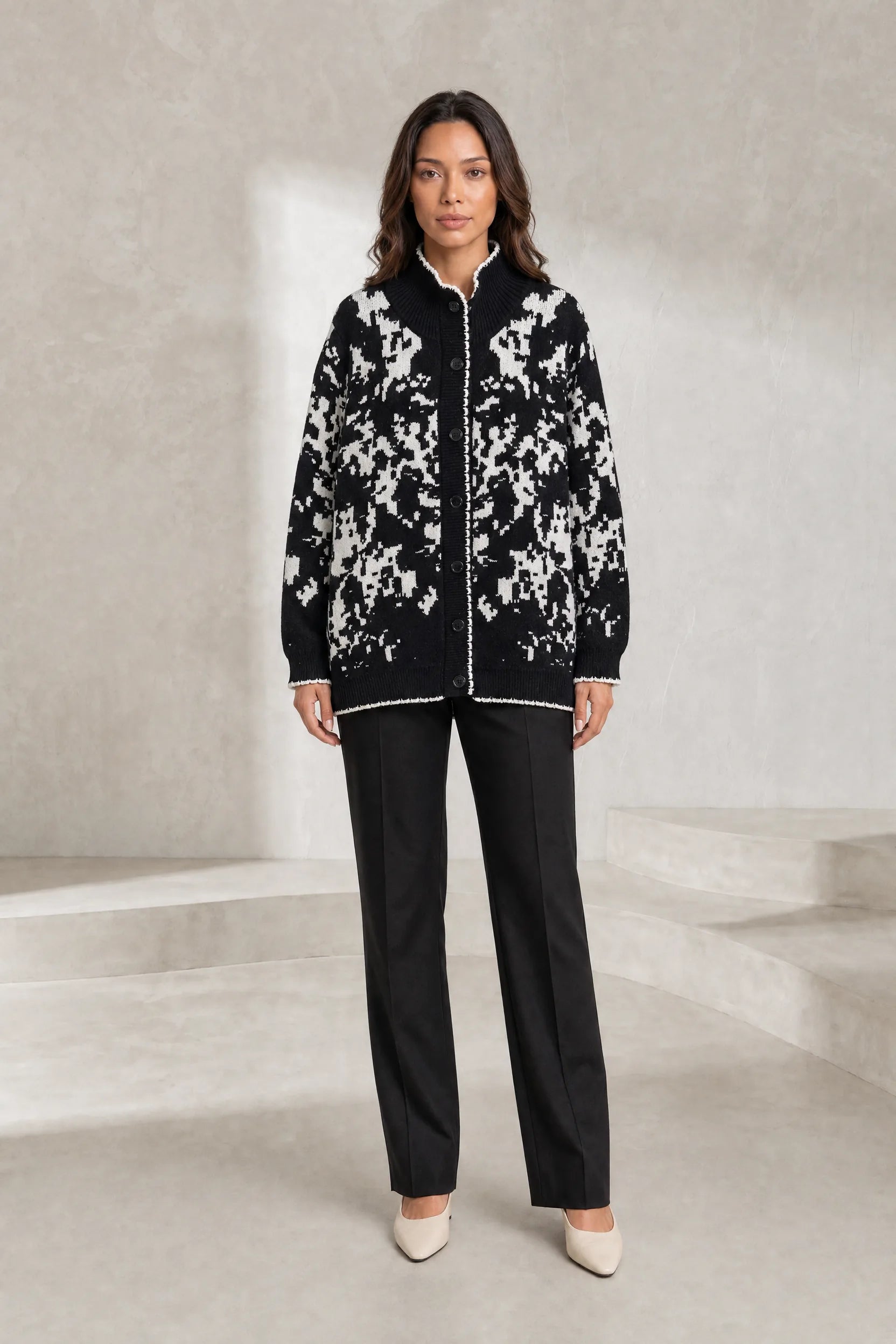 Gilet jacquard col montant | Lounelle Paris