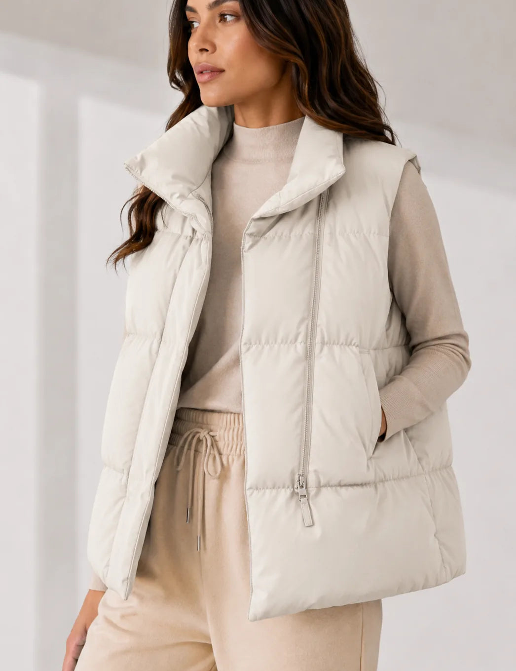 Gilet matelassé court col montant | Lounelle Paris