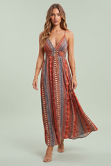 Vestido longo fluido costas nuas