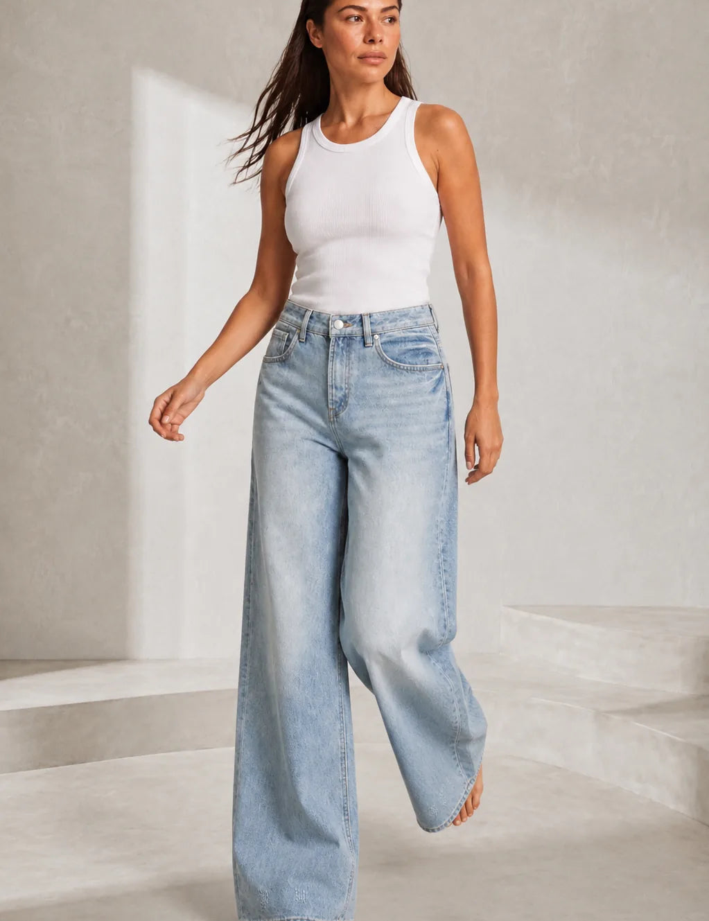 Jean bleu clair coupe ample | Lounelle Paris