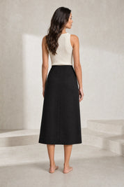 Jupe noire boutonnée taille haute | Lounelle Paris