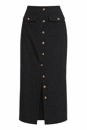 Jupe noire boutonnée taille haute | Lounelle Paris
