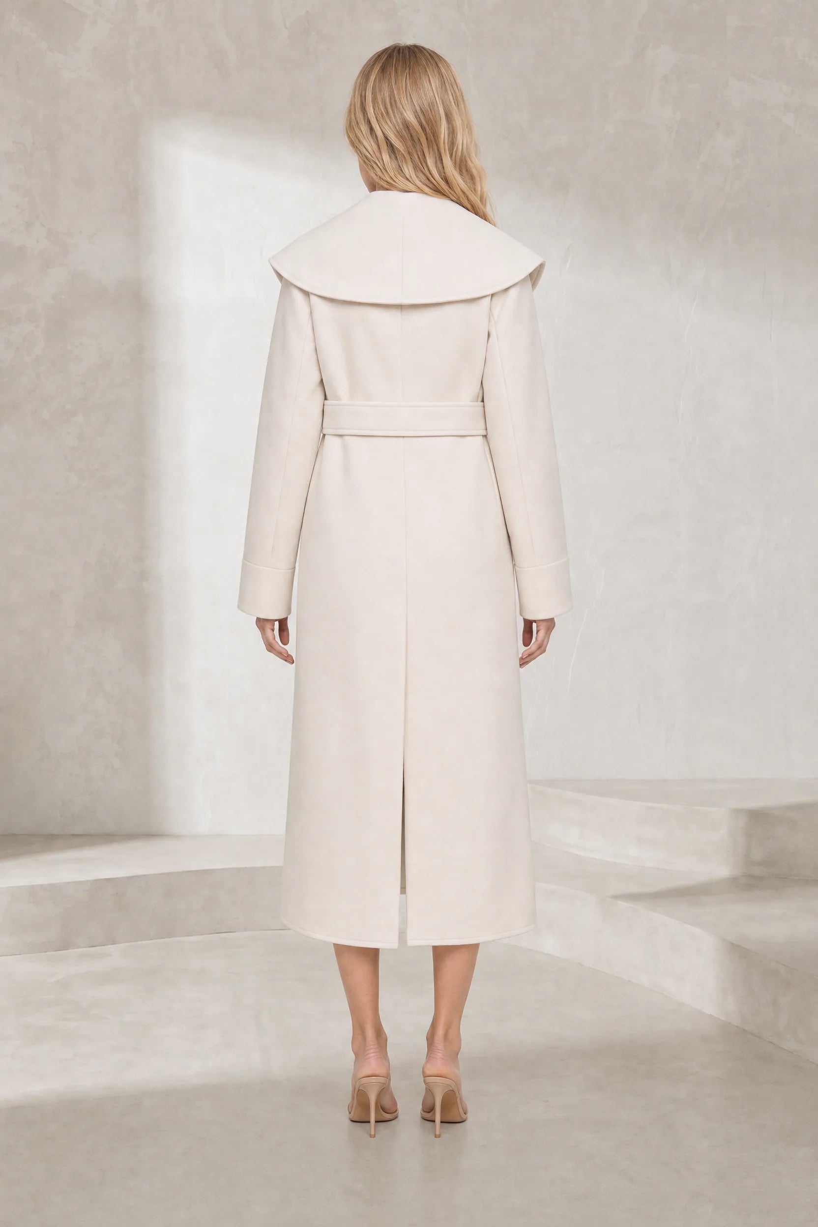 Manteau long col châle ceinturé | Lounelle Paris