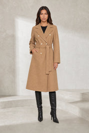 Manteau mi-long ceinturé col tailleur | Lounelle Paris