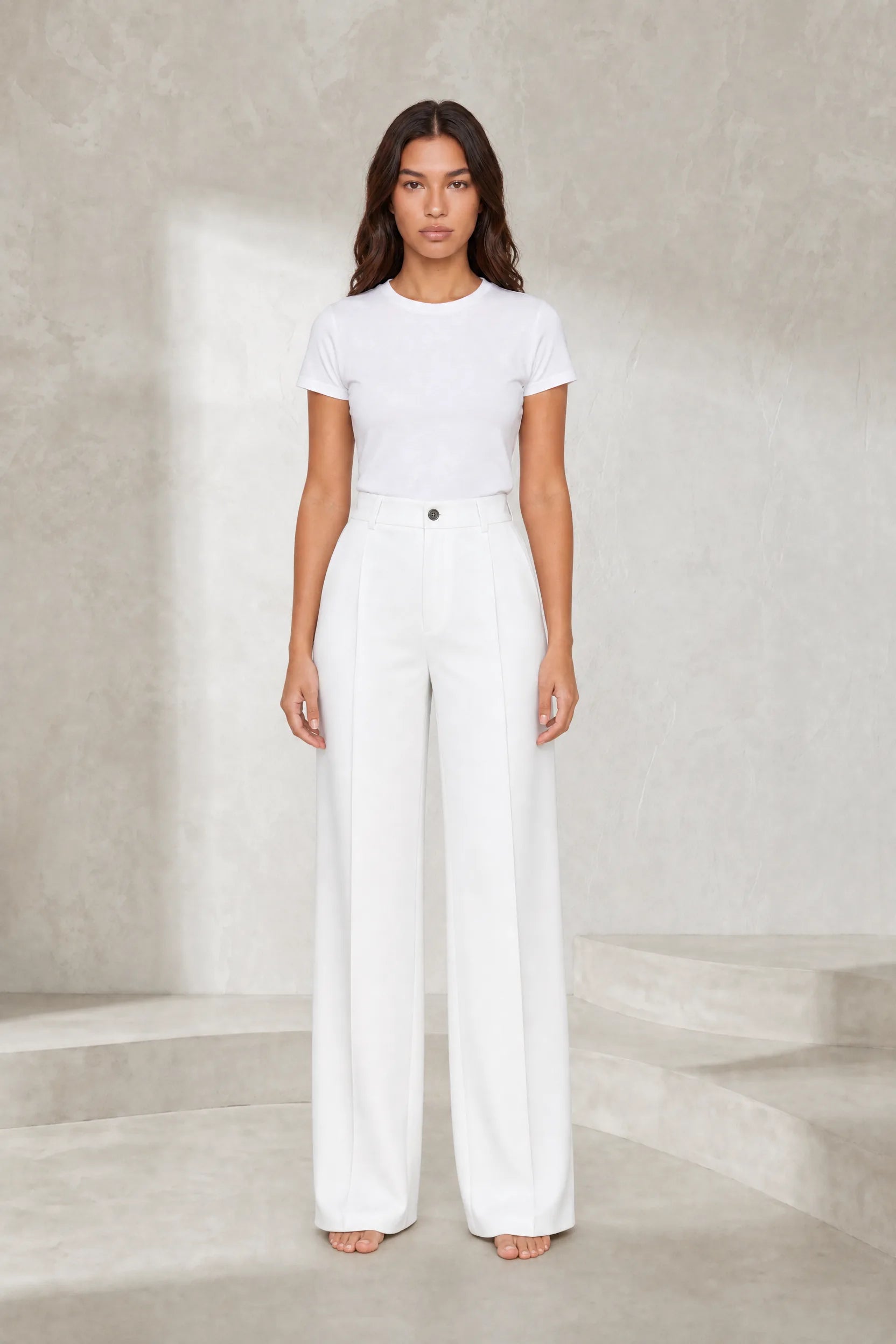 Pantalon de tailleur fluide taille haute | Lounelle Paris