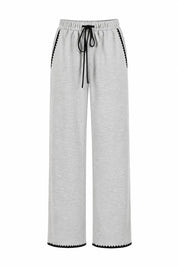 Pantalon gris large taille haute | Lounelle Paris