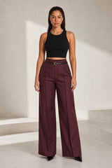 Pantalon large taille haute