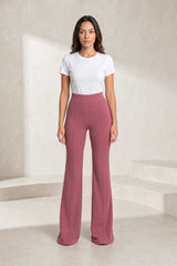 Pantalon taille haute micro-évasé