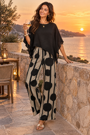 Ensemble pantalon noir à pois | Deuxième photo lifestyle | Lounelle Paris
