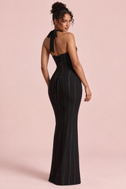 Robe longue corset noire à dos nu | Vue de dos | Lounelle Paris