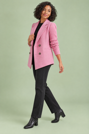 Blazer rose croisé à revers | Vue de dos | Lounelle Paris