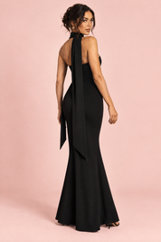 Robe longue noire bustier bandeau à coupe sirène | Vue de dos | Lounelle Paris