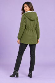Parka kaki oversize à capuche | Vue de dos | Lounelle Paris