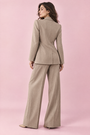 Ensemble tailleur trois pièces kaki à corset | Vue de dos | Lounelle Paris