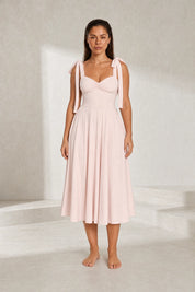 Robe à bretelles nouées dos nu | Lounelle Paris