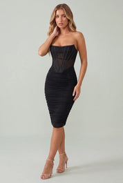Robe bandeau effet corset | Variante Noir | Lounelle Paris