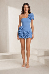 Robe bustier asymétrique volantée