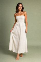 Vestido bustier ombros nus