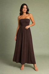 Vestido bustier ombros nus