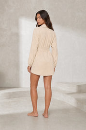 Robe chemise abricot ceinturée | Lounelle Paris