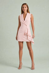 Vestido colarinho blazer sem mangas