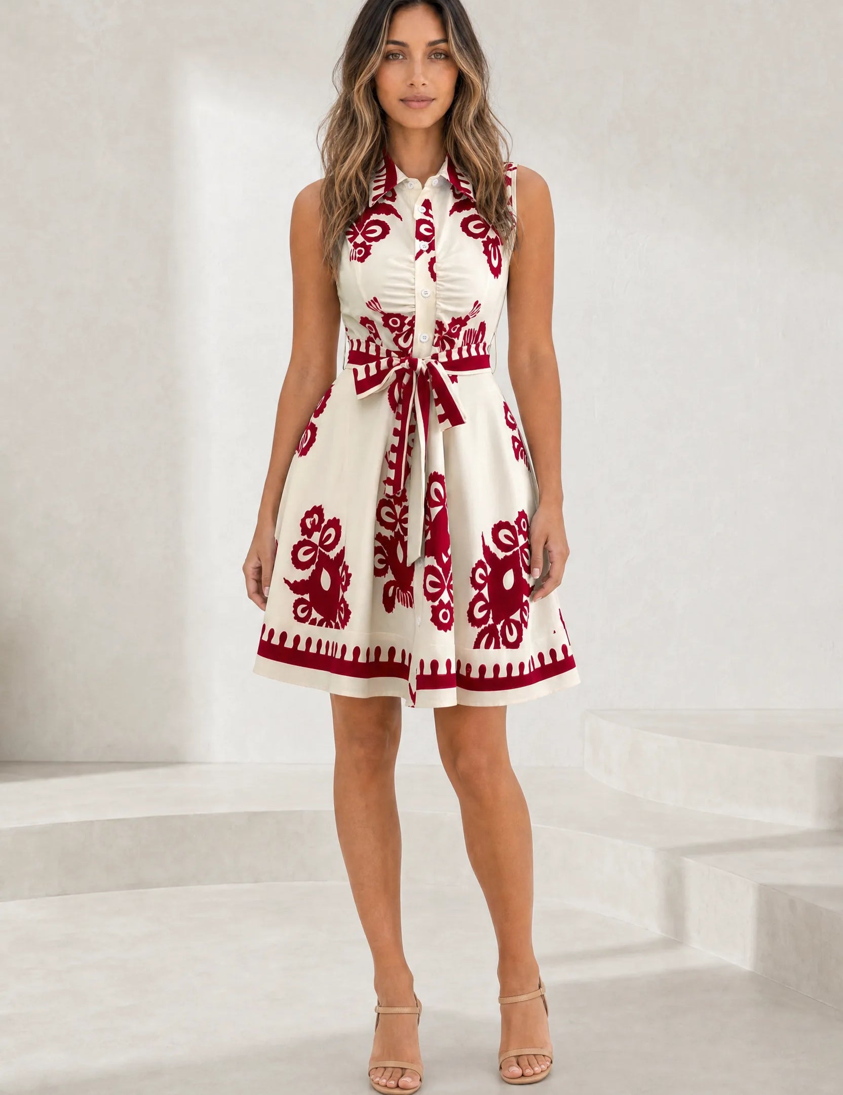 Robe col chemise ceinturée | Lounelle Paris