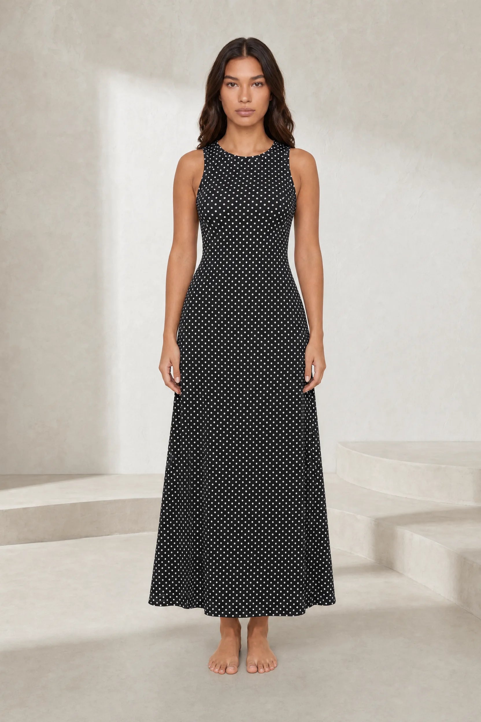 Robe longue à pois dos nu | Lounelle Paris