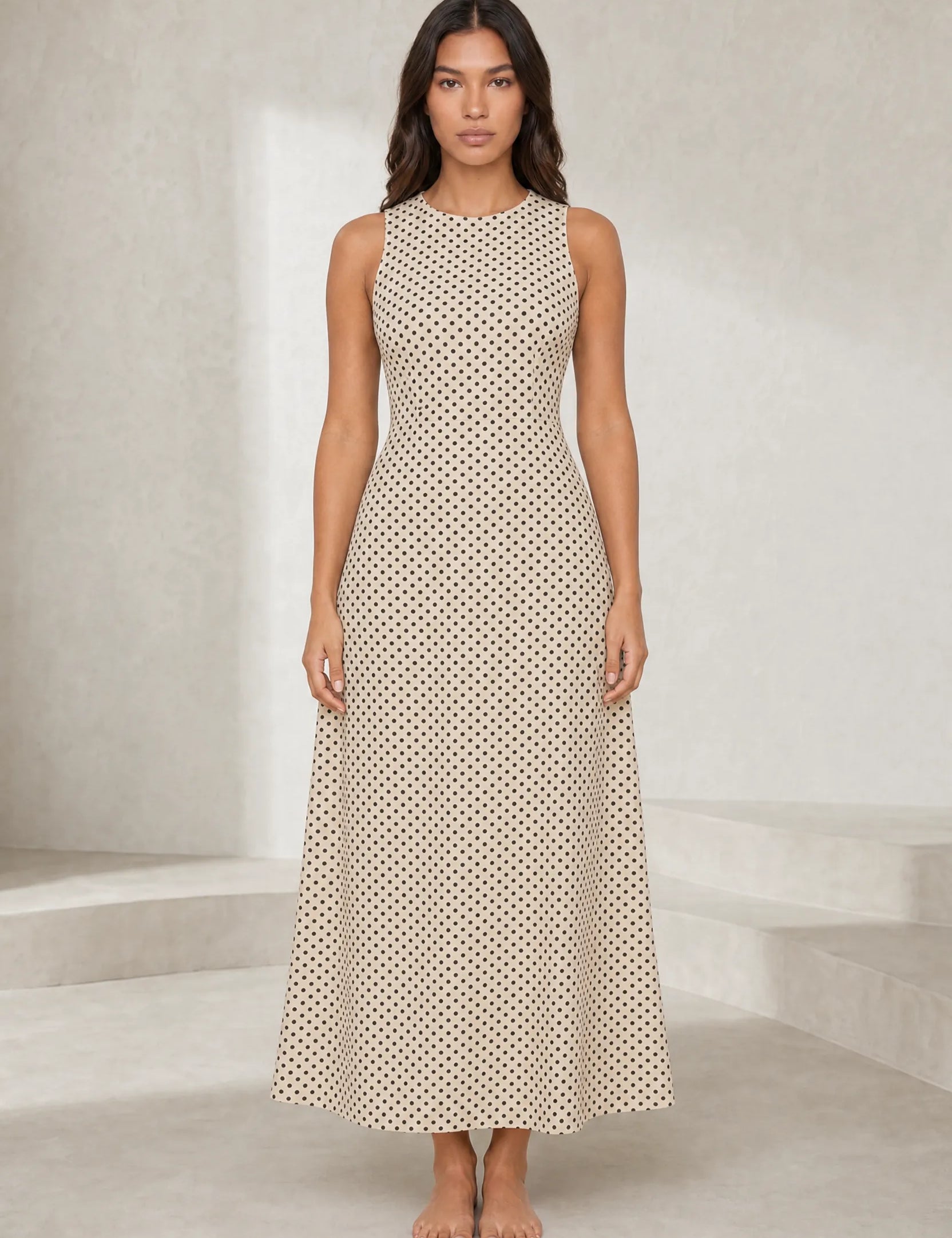 Robe longue à pois dos nu | Lounelle Paris