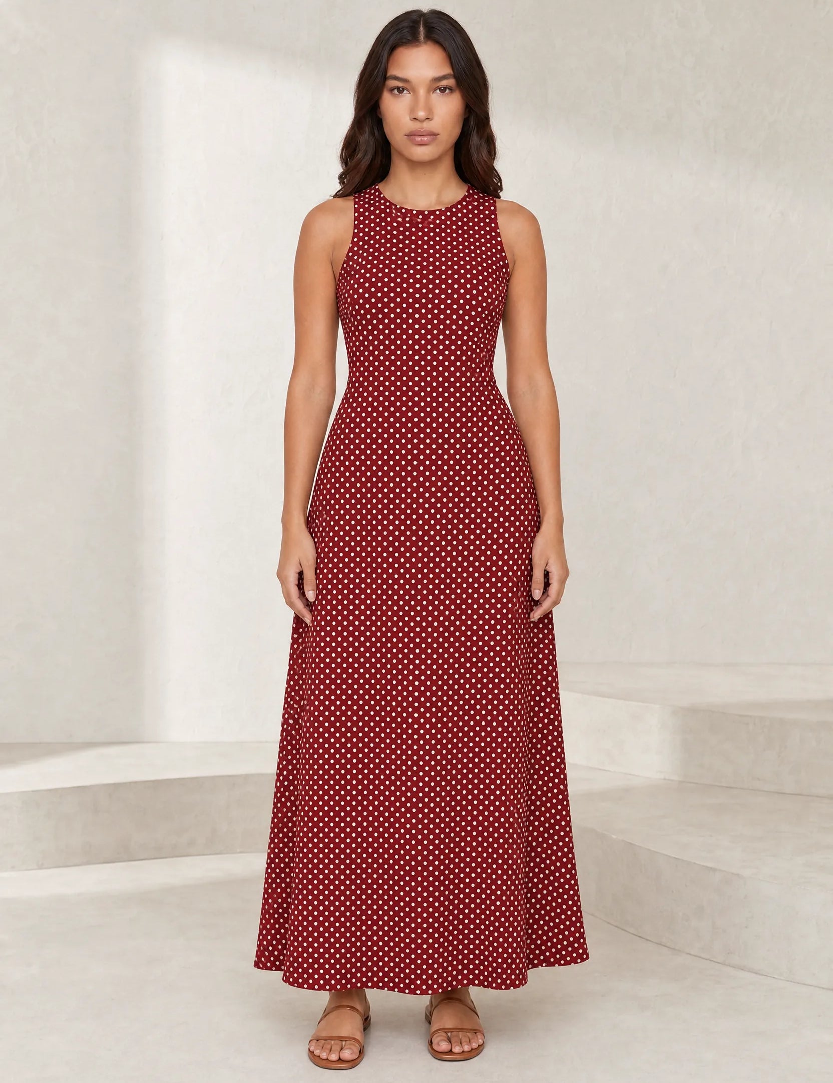 Robe longue à pois dos nu | Lounelle Paris