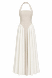 Robe longue abricot col licou dos nu | Lounelle Paris