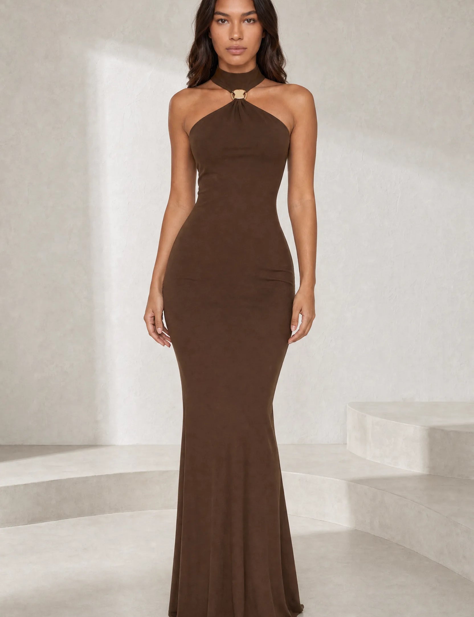 Robe longue ajustée col licou | Lounelle Paris