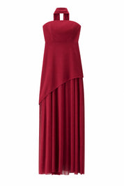 Robe longue asymétrique avec tour de cou | Lounelle Paris