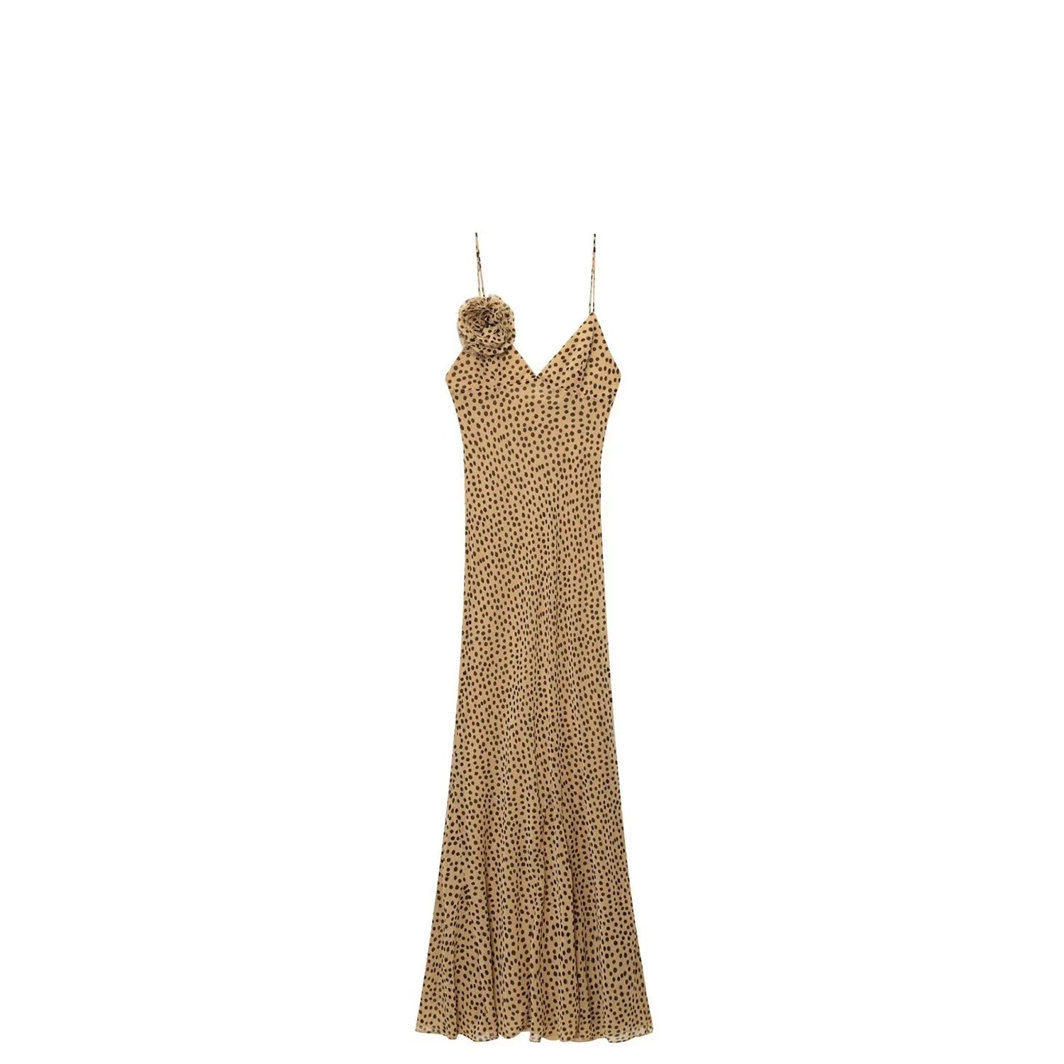 Robe longue beige à pois | Lounelle Paris