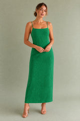 Vestido longo com alças decote quadrado