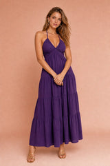 Vestido longo halter costas nuas