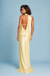 Robe longue dos nu col halter | Vue de dos | Lounelle Paris