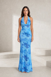 Robe longue dos nu imprimée | Lounelle Paris