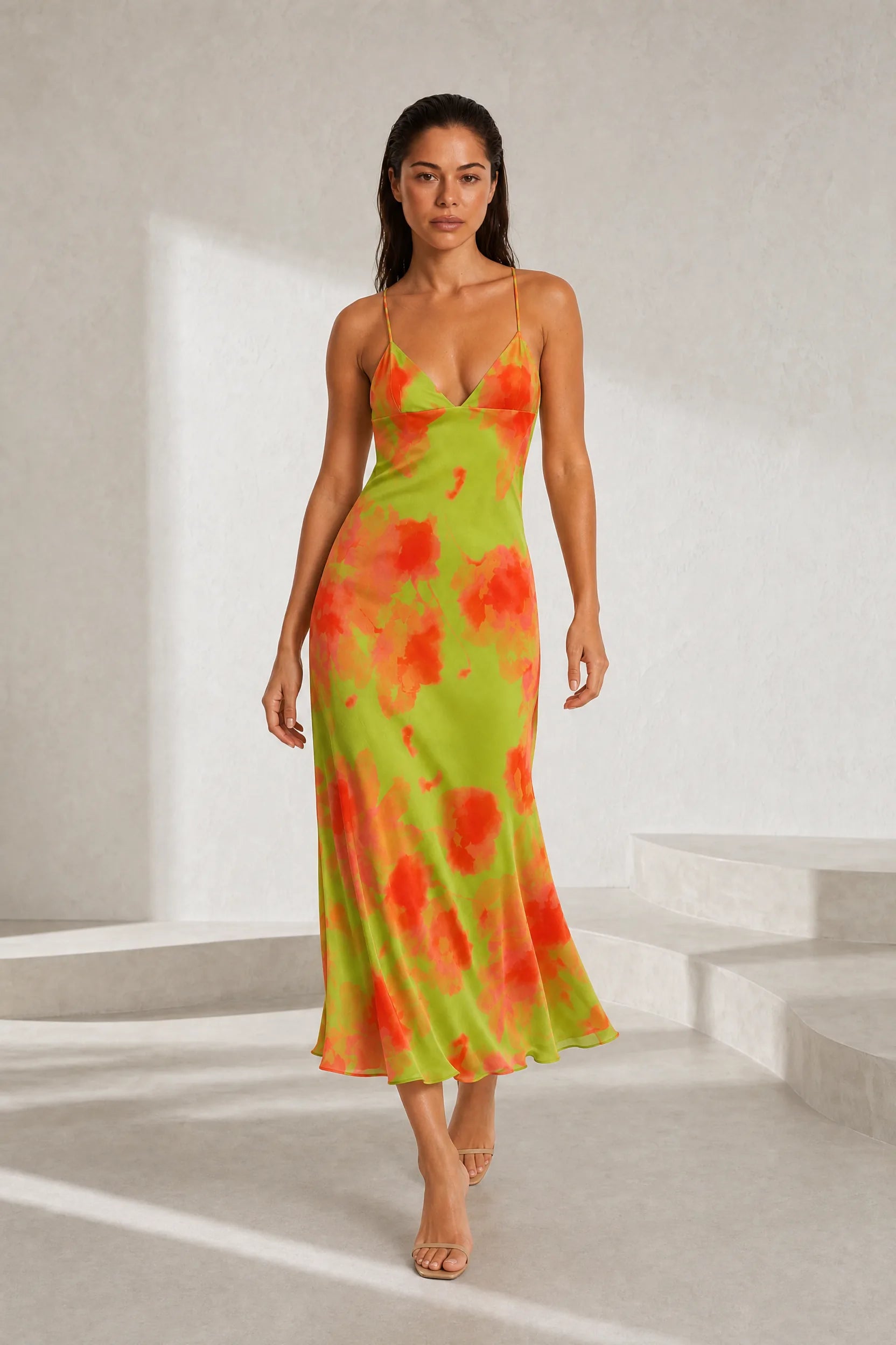 Robe longue florale dos nu | Lounelle Paris