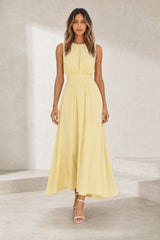 Robe longue fluide taille drapée