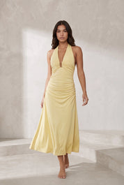 Robe longue jaune dos nu | Lounelle Paris