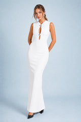Vestido longo justo rendado