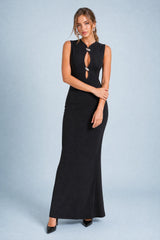 Vestido longo justo rendado