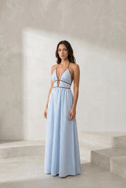Robe longue rayée dos nu | Lounelle Paris