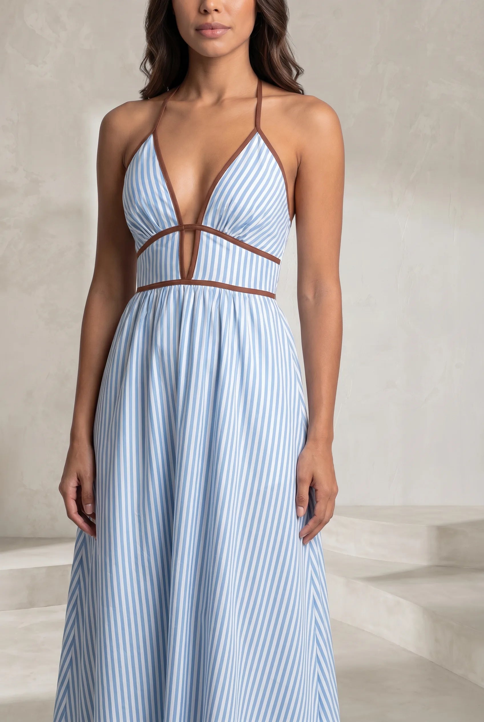Robe longue rayée dos nu | Lounelle Paris