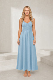 Robe longue smockée dos nu | Lounelle Paris
