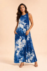 Vestido longo tie-dye