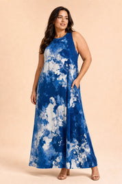 Robe longue tie-dye | Porté sur une silhouette plus ronde | Lounelle Paris