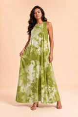 Vestido longo tie-dye